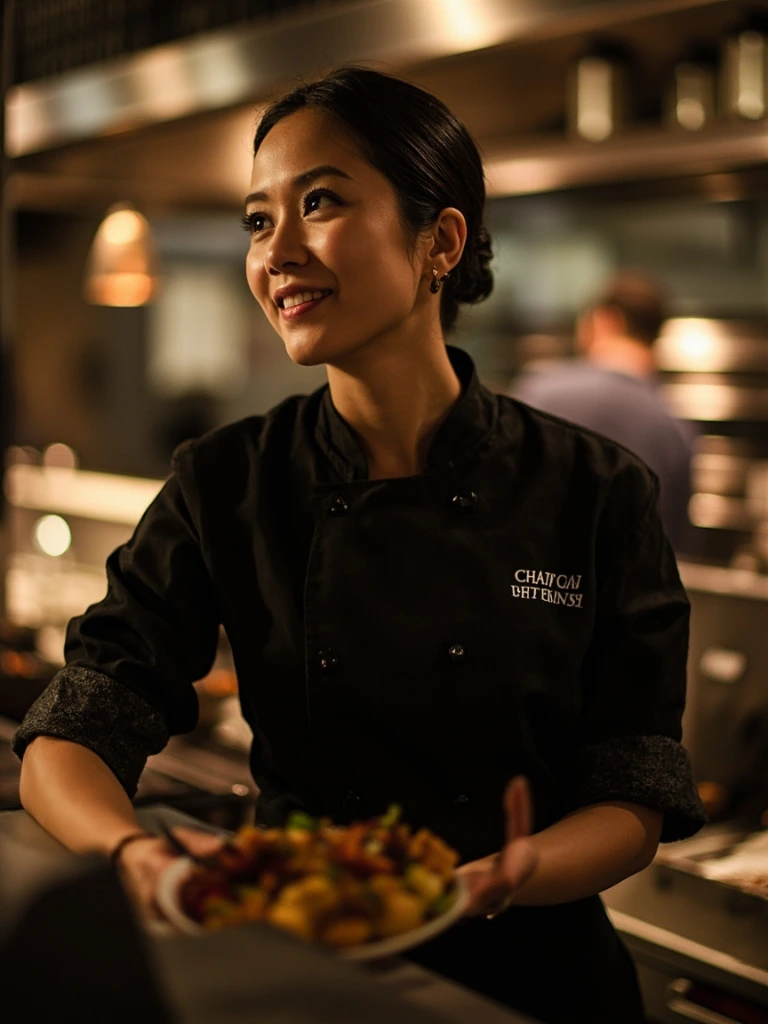 Chef Linh Pham in the kitchen at the Brooklyn flagship