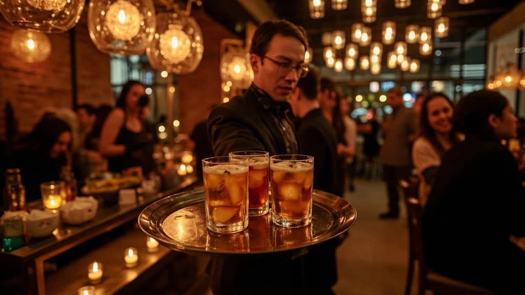 Standing reception with craft tea cocktails
